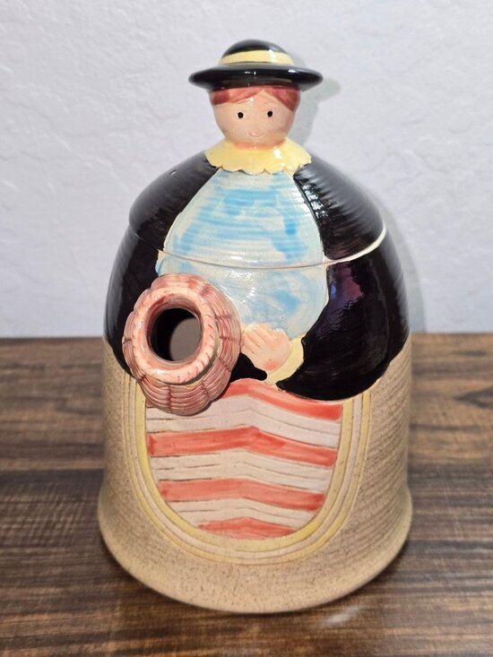 Shafford Other - Vintage Folk Craft By Shafford Hand-Painted Ceramic Lady Teapot Japan 1986